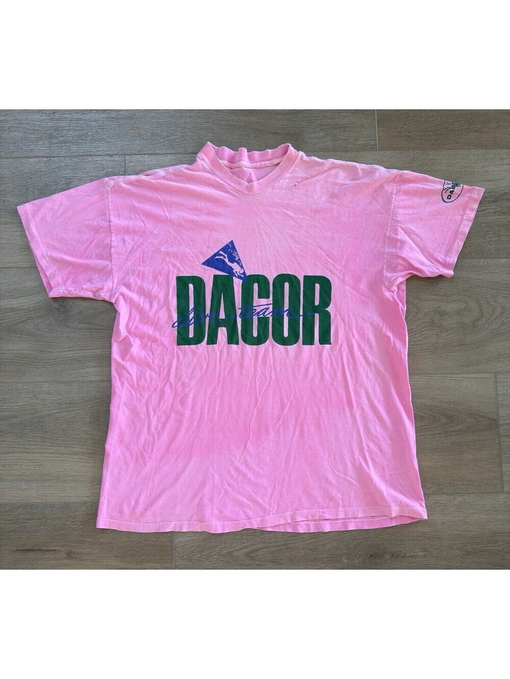 Vintage 90s DACOR Dive Team Single Stitch Pink T Shirt USA Scuba Distressed L XL
